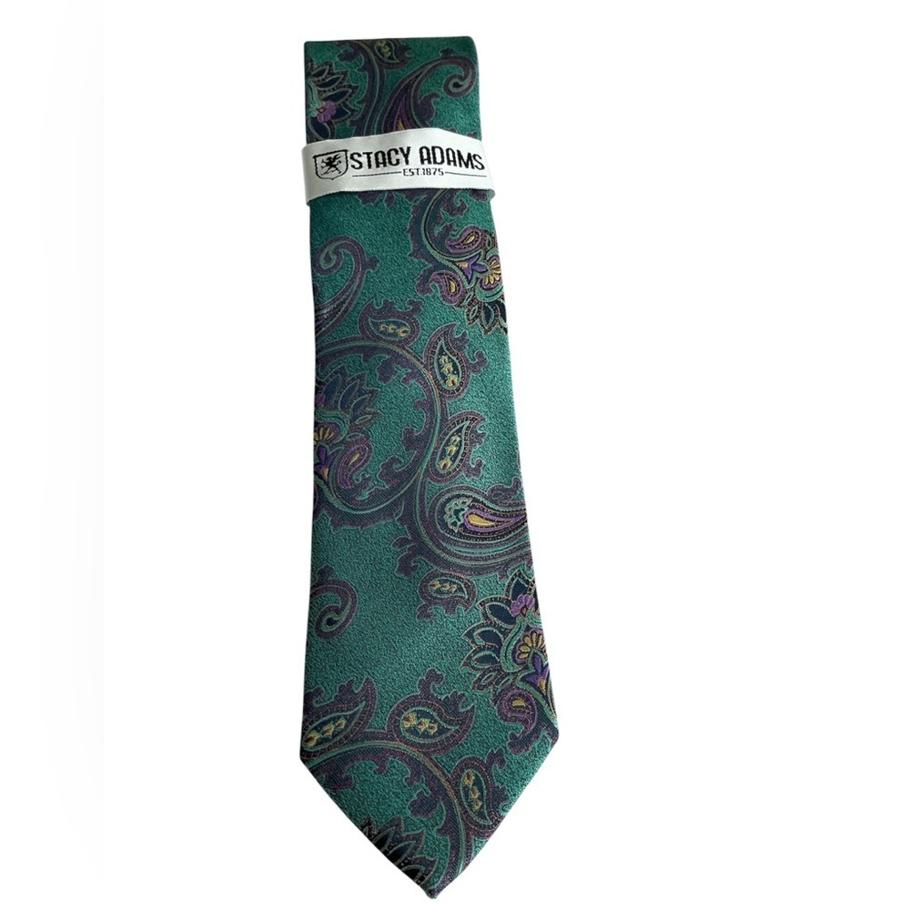 Stacy Adams Green Paisley Tie&Hanky
